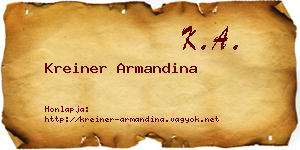Kreiner Armandina névjegykártya